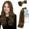 imageSunny Hair 20inch K Tips Hair Extensions Human Hair Cool Brown Ktip Human Hair Extensions Remy Hot Fusion Hair Add Volume 50g