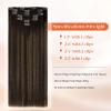 [2 Packs Bundle Total 14pcs] Sunny Hair Clip in Hair Extensions Brown 26 Inch 7pcs 165g Plus 7pcs Clip in Hair Extensions Balayage Dark Brown 120g 18 Inch Total 285g