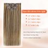 [2 Packs Bundle Total 14pcs] Sunny Hair Clip in Hair Extensions Golden Blonde Highlights 18inch 7pcs 120g Plus 7pcs Clip in Hair Extensions Brown Mix Caramel Blonde 120g 16inch Total 240g