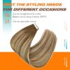 Sunny Hair Tape in Hair Extensions Real Human Hair Invisible Remy Hair Extensions Tape ins for Women Medium Brown Ombre PLatinum Blonde Balayage 20 inch 25G