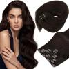 [2 Packs Bundle Total 14pcs] Sunny Hair Clip in Hair Extensions Brown 26 Inch 7pcs 165g Plus 7pcs Clip in Hair Extensions Dark Brown 120g 18inch Total 285g