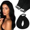Sunny Hair Tape in Hair Extensions Human Hair 14inch Hair Extensions Real Human Hair Tape in Extensions for Women Solid Black Virgin Hair Natural Straight Skin Weft Double Sided Tapes 20Pcs 50g