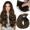 Sunny Hair Tape in Hair Extensions Real Human Hair Invisible Remy Hair Extensions Tape ins for Women Darkest Brown Ombre Medium Brown Balayage 20 inch 25G