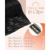 [2 Packs Bundle Total 14pcs] Sunny Hair Clip in Hair Extensions Mocha Black Brown 18 Inch 7pcs 120g Plus 7pcs Clip in Hair Extensions Black 135g 18 Inch Total 255g
