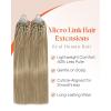 Sunny Hair 18inch Micro Link Hair Extensions Human Hair Easy to Install Microbead Hair Extensions Real Human Hair Golden Blonde Micro Ring Hair for Women 57g