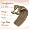 Sunny Hair 20inch K Tip Hair Extensions Real Human Hair Dark Brown Highlights Caramel Blonde K Tip Hair Extensions Soft U Tip Hair Extensions Human Hair for Women 50g