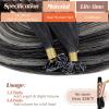 Sunny Hair K Tip Extensions Real Human Hair Ombre Black Ktip Hair Extensions Natural Black Roots to Silver Grey Balayage 22inch 50g
