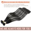 Sunny Hair K Tip Extensions Real Human Hair Ombre Black Ktip Hair Extensions Natural Black Roots to Silver Grey Balayage 22inch 50g
