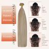 Sunny Hair K Tip Hair Extensions Human Hair Soft Ktip Human Hair Extensions Highlight Ash Blonde and Bleach Blonde Flat Tip Hair Extensions Human Hair 50g 16inch