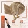 Sunny Hair Keratin Hair Extensions Blonde with Light Brown Human Hair Extensions Flat Tip Real Human Hair 20inch 50g