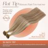 Sunny Hair Keratin Hair Extensions Blonde with Light Brown Human Hair Extensions Flat Tip Real Human Hair 20inch 50g