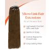 Sunny Hair Microlink Hair Extensions Human Hair Fit Any Occasion Micro Ring Hair Extensions Light Brown Beads Extensions 18inch 57g