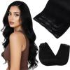 [2 Packs Bundle Total 10pcs] Sunny Hair Clip in Hair Extensions Mocha Black Brown 20 Inch 7pcs 120g Plus 3pcs Clip in Hair Extensions Black 80g 18 Inch Total 200g