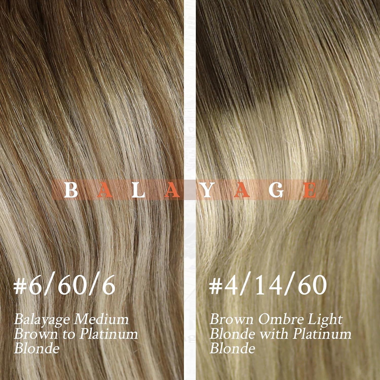 imageSunny Hair Long Nano Rings Extensions Brown Balayage Nano Beads Hair Extensions Human Hair Brown Balayage Platinum Blonde Invisible Pre Bonded 24inch 50g
