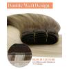 Sunny Hair Human Hair Extensions Sew in Ombre Blonde Weft Hair Extensions Human Hair Light Brown Roots to Platinum Blonde Hair Extensions Sew in Real Human Hair Bundle for Short Hair 14inch 70g