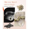Sunny Hair Micro Link Hair Extensions Human Hair Jet Black 57g Micro Hair Extensions Human Hair Black Micro Bead Hair Extensions Real Human Hair Remy Hair for Women 14inch