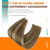 Sunny Hair Tape in Hair Extensions Human Hair 16 Inch Remy Hair Extensions Tape ins for Women Dark Brown Highlight Caramel Blonde Hair Extensions Real Human Hair Tape Ins 20Pcs 50g