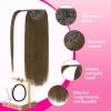 Ve Sunny Hair Extensions Ponytail Real Human Hair 80g Wrap Around Clip in Ponytail Hair Extensions Straight Extensions Human Hair for Women Light Ash Brown 14 Inch