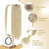 Ve Sunny Hair Extensions Ponytail Real Human Hair Wrap Around Clip in Ponytail Hair Extensions Straight Extensions Human Hair for Women Honey Strawberry Blonde Highlights Bleach Blonde 22inch 80G