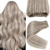 Sunny Hair Human Hair Weft Dirty Blonde Mix Platinum Sew in Extensions Highlights 70G 12inch, 12 Inch-70g