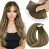 Sunny Hair Tape in Hair Extensions Real Human Hair Invisible Remy Hair Extensions Tape ins for Women Cool Brown Ombre Light Brown Balayage Medium Blonde 12 inch 20G