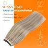 Sunny Hair Blonde Tape in Hair Extensions Human Hair Remy Hair Extensions Real Human Hair Tape in 24inch Human Hair Extensions Tape in 10Pcs 25g