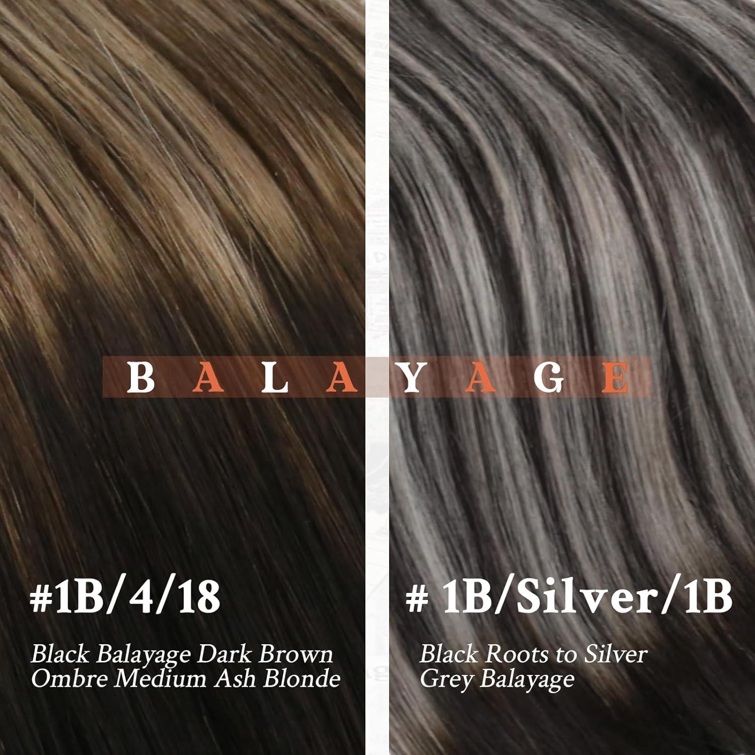 imageSunny Hair 18inch 57g Micro Link Hair Extensions Human Hair Remy Microbead Hair Extensions Real Human Hair Black Balayage Brown Ombre Ash Blonde Micro Ring Hair Easy to Install
