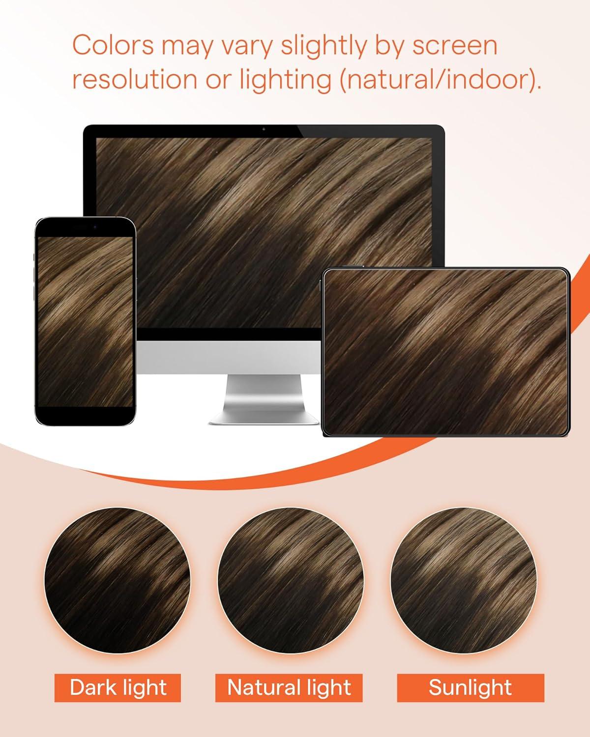 imageSunny Hair 18inch 57g Micro Link Hair Extensions Human Hair Remy Microbead Hair Extensions Real Human Hair Black Balayage Brown Ombre Ash Blonde Micro Ring Hair Easy to Install