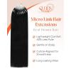 Sunny Hair Black Micro Loop Hair Extensions Real Human Hair 16inch Micro Link Hair Extensions Human Hair Microloop Hair Extensions Human Hair Natural Straight Black Hair 57g