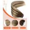 Sunny Hair Micro Bead Hair Extensions Real Human Hair Balayage Brown Microlink Soft Micro Ring Hair Extensions Human Hair Medium Brown with Blonde Beaded Durable 57G 16inch