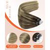 Sunny Hair Micro Hair Extensions Human Hair 22inch Micro Bead Hair Extensions Real Human Hair Brown Ombre Golden Brown Mix Blonde Micro Ring Straight Show Charm 57g