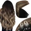 Sunny Hair 18inch 57g Micro Link Hair Extensions Human Hair Remy Microbead Hair Extensions Real Human Hair Black Balayage Brown Ombre Ash Blonde Micro Ring Hair Easy to Install