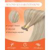 Sunny Hair Nano Bead Hair Extensions Human Hair Ash Blonde Highlight Bleach Blonde Nano Tip Hair Extensions Real Human Hair Straight Remy Nano Extensions Human Hair for Women 14 Inch 50g