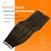 Sunny Hair Brown Tape in Hair Extensions Human Hair 14inch Remy Hair Extensions Tape in Balayage Human Hair Tape in Extensions 20Pcs 50g