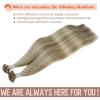 Sunny Hair K Tip Hair Extensions Real Human Hair Easy to Curl Ktip Human Hair Extensions Light Brown Highlights Blonde Ktips14inch 50g