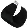 Sunny Hair Tape in Hair Extensions Human Hair 12inch Hair Extensions Real Human Hair Tape in Extensions for Women Solid Black Virgin Hair Natural Straight Skin Weft Double Sided Tapes 20Pcs 30g