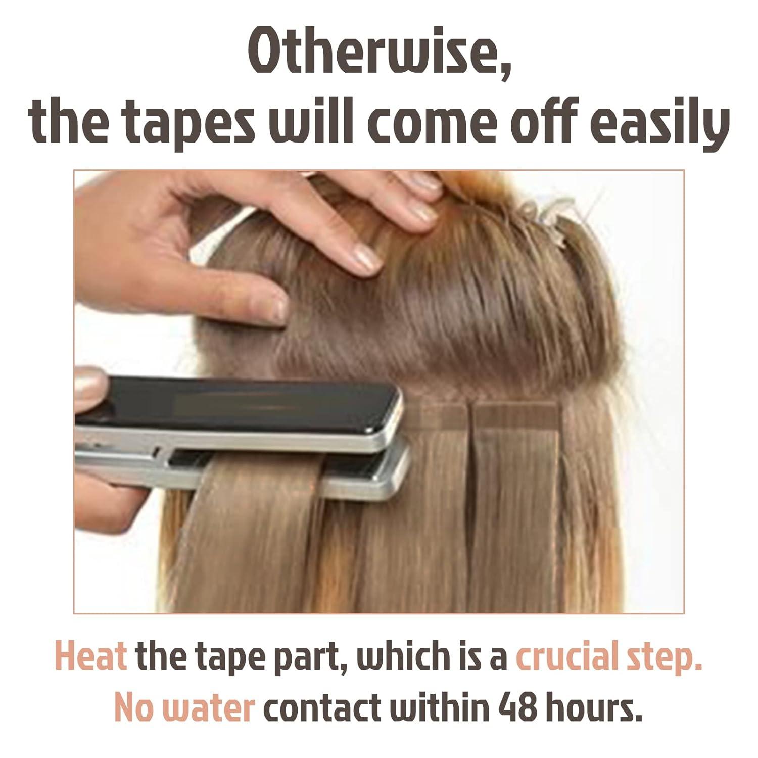 imageSunny Hair Tape in Hair Extensions Real Human Hair Invisible Remy Hair Extensions Tape ins for Women Dark Brown Ombre Caramel Blonde Balayage 16 inch 20Pcs 50G