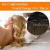 Sunny Hair Butterfly Hair Extensions Natural Black Genius Weft Human Hair Extensions Double-Sided Seamless Invisible Weave PU Weft with Micro Hand-Tied Look for Women 20Inch 100G(#18P/613-Light Ice Pink Blonde Highlight)