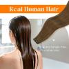 Sunny Hair Butterfly Hair Extensions Natural Black Genius Weft Human Hair Extensions Double-Sided Seamless Invisible Weave PU Weft with Micro Hand-Tied Look for Women 20Inch 100G(#8-Light Brown)