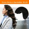 Sunny Hair Butterfly Hair Extensions Natural Black Genius Weft Human Hair Extensions Double-Sided Seamless Invisible Weave PU Weft with Micro Hand-Tied Look for Women 20Inch 100G(#1B-Natural Black)