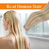 Sunny Hair Butterfly Hair Extensions Natural Black Genius Weft Human Hair Extensions Double-Sided Seamless Invisible Weave PU Weft with Micro Hand-Tied Look for Women 20Inch 100G(#10P/60-Lightest Brown Highlight)