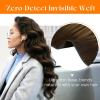 Sunny Hair Butterfly Hair Extensions Natural Black Genius Weft Human Hair Extensions Double-Sided Seamless Invisible Weave PU Weft with Micro Hand-Tied Look for Women 20Inch 100G(#4/4/27-Dark Brown Balayage Caramel Blonde)
