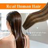 Sunny Hair Butterfly Hair Extensions Natural Black Genius Weft Human Hair Extensions Double-Sided Seamless Invisible Weave PU Weft with Micro Hand-Tied Look for Women 20Inch 100G(#4/4/27-Dark Brown Balayage Caramel Blonde)