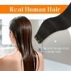 Sunny Hair Butterfly Hair Extensions Natural Black Genius Weft Human Hair Extensions Double-Sided Seamless Invisible Weave PU Weft with Micro Hand-Tied Look for Women 20Inch 100G(#1B-Natural Black)