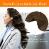 Sunny Hair Butterfly Hair Extensions Natural Black Genius Weft Human Hair Extensions Double-Sided Seamless Invisible Weave PU Weft with Micro Hand-Tied Look for Women 20Inch 100G(#8-Light Brown)