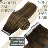 Sunny Hair Tape in Hair Extensions Real Human Hair Invisible Remy Hair Extensions Tape ins for Women Dark Brown Ombre Caramel Blonde Balayage 16 inch 20Pcs 50G