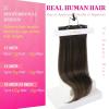 Ve Sunny Scalp Clip in Hair Extensions Real Human Hair Medium Brown Ombre Hair Extensions Clip ins Balayage Caramel Blonde Thinning Hair Fill ins Extensions 18 Inch 90g 4pcs(Clip-7 #2/6/2 Warm Hearth Brown Balayage)