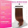 Ve Sunny Scalp Clip in Hair Extensions Real Human Hair Medium Brown Ombre Hair Extensions Clip ins Balayage Caramel Blonde Thinning Hair Fill ins Extensions 18 Inch 90g 4pcs(Clip-8 #30 Auburn Copper)