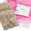 Ve Sunny Scalp Clip in Hair Extensions Real Human Hair Medium Brown Ombre Hair Extensions Clip ins Balayage Caramel Blonde Thinning Hair Fill ins Extensions 18 Inch 90g 4pcs(Clip-3 #P18/613 Honeyed Strawberry Blonde)