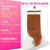 Ve Sunny Scalp Clip in Hair Extensions Real Human Hair Medium Brown Ombre Hair Extensions Clip ins Balayage Caramel Blonde Thinning Hair Fill ins Extensions 18 Inch 90g 4pcs(Clip-8 #350 Copper Orange)